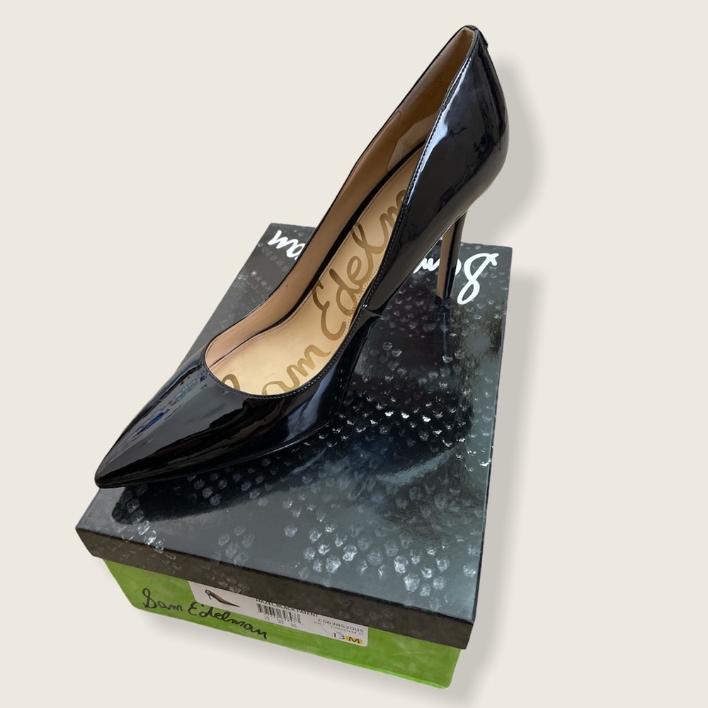 Sam Edelman Hazel Pump Black Patent Stiletto HEELS